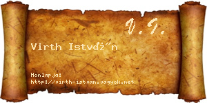 Virth István névjegykártya